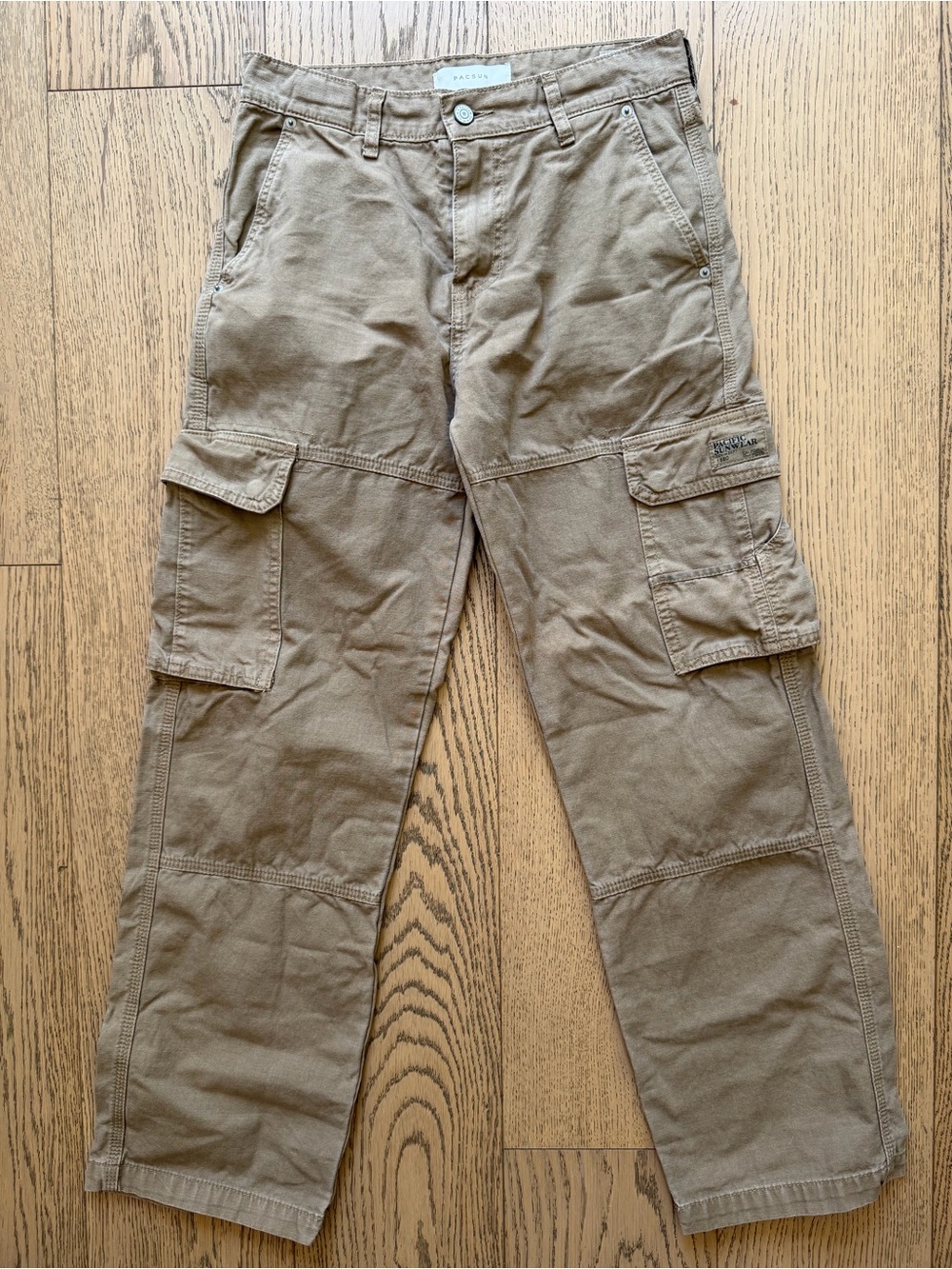 Pacific Sunwear Men’s Baggy Cargo Pants in Brown Tan Size 28